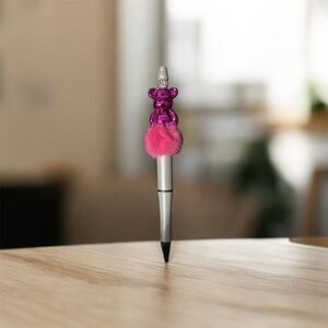 Sold Pink Bear Pom Pom Pen